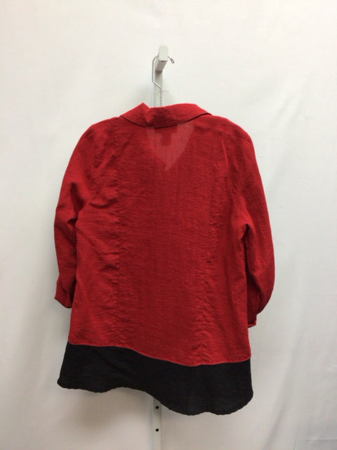 Peck & Peck Size Small Red 3/4 Sleeve Tunic