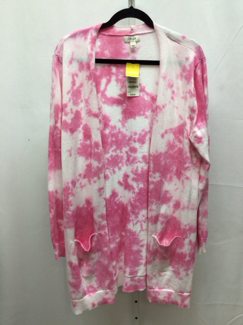 Style & Co. Size Small Pink/White Cardigan
