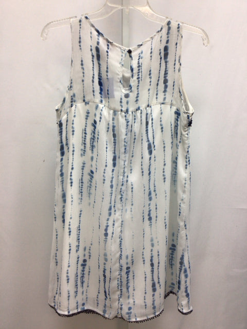 KNOX ROSE Size Small White/blue Sleeveless Dress
