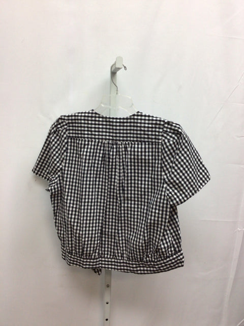 madewell Size XL Black/White Short Sleeve Top