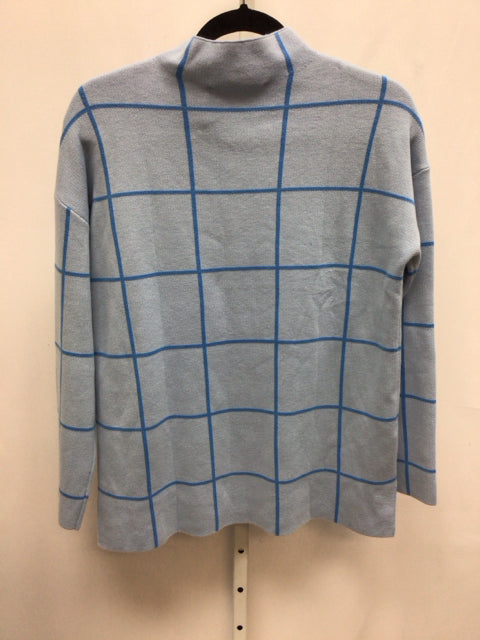 LOFT Size Medium Blue Stripe Long Sleeve Sweater