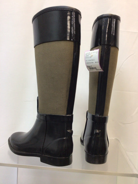 JCrew Size 7 Brown/Tan Rain Boots