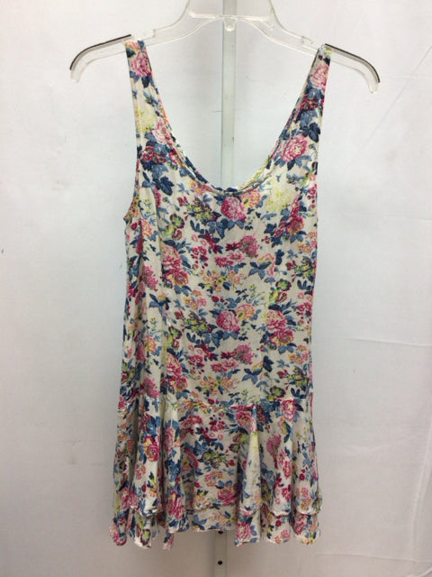 Size 4 Free People White Floral Sleeveless Dress