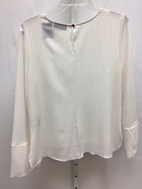 Apt 9 Size Small White Pinstripe Long Sleeve Top