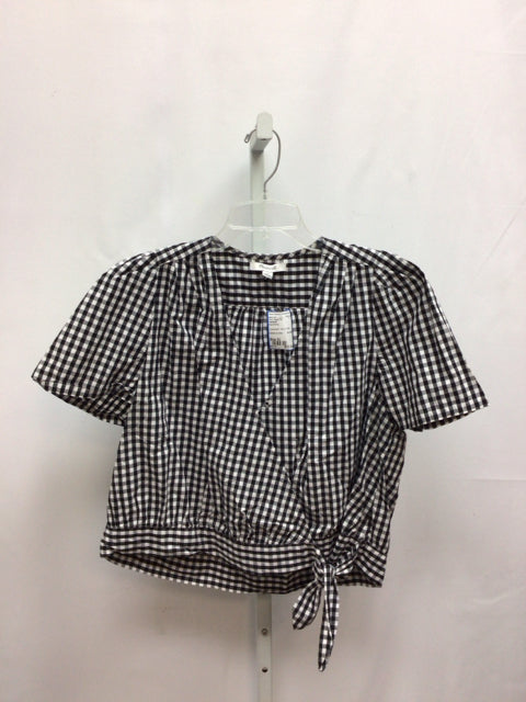 madewell Size XL Black/White Short Sleeve Top