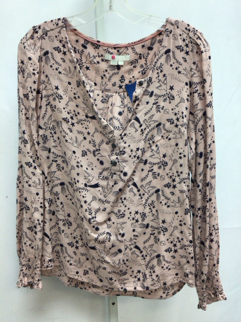 Boden Size 4 Pink Print Long Sleeve Top