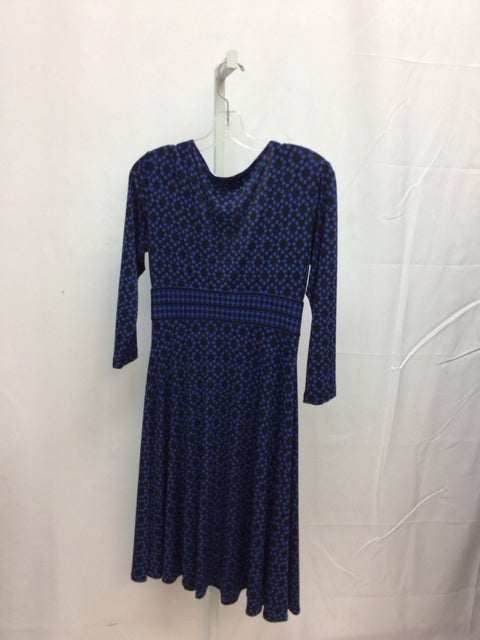 Size 8 Maggy London Blue/Black 3/4 Sleeve Dress