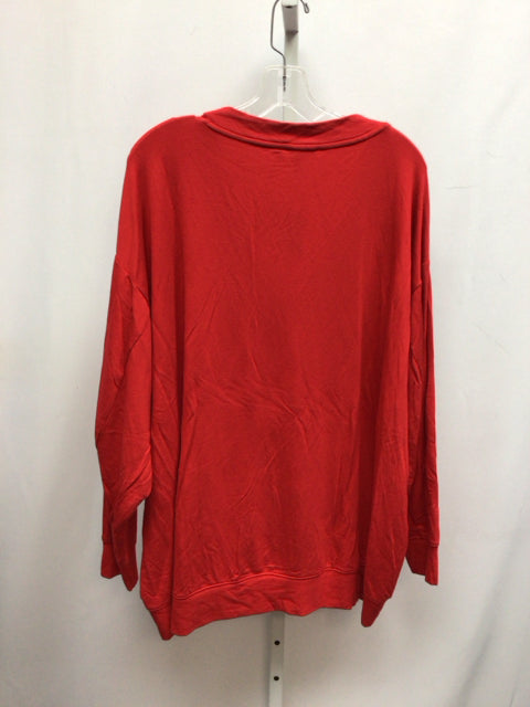 Express Size Large Red Long Sleeve Top