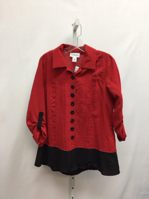 Peck & Peck Size Small Red 3/4 Sleeve Tunic