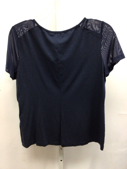ANATOMIE Size Large Navy Short Sleeve Top