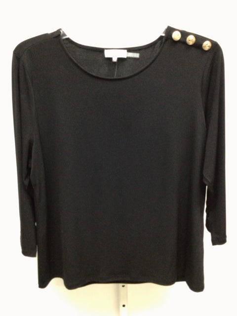 Calvin Klein Size XLarge Black 3/4 Sleeve Top