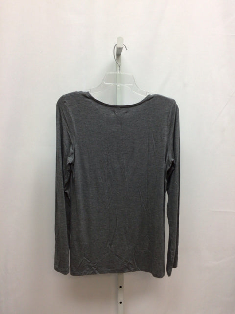 Halogen Size Large Gray Heather Long Sleeve Top