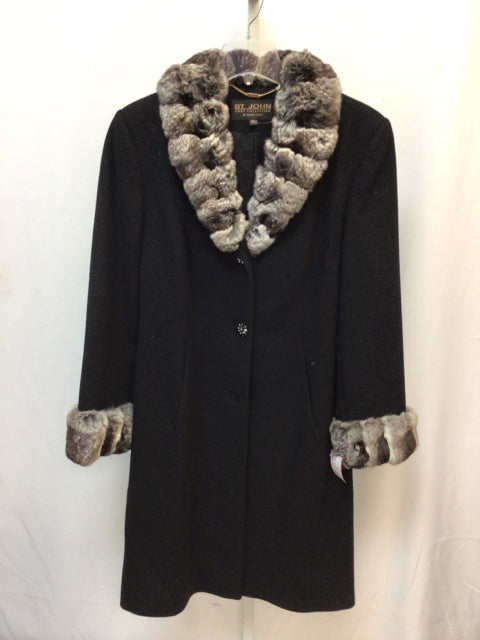Size 10 St. John Black Designer Coat