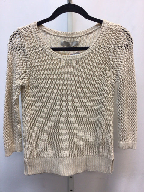 LOFT Size Small Cream Long Sleeve Sweater