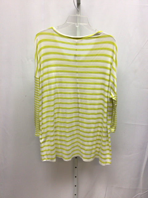 Size Large Style & Co. Lime Stripe 3/4 Sleeve Top