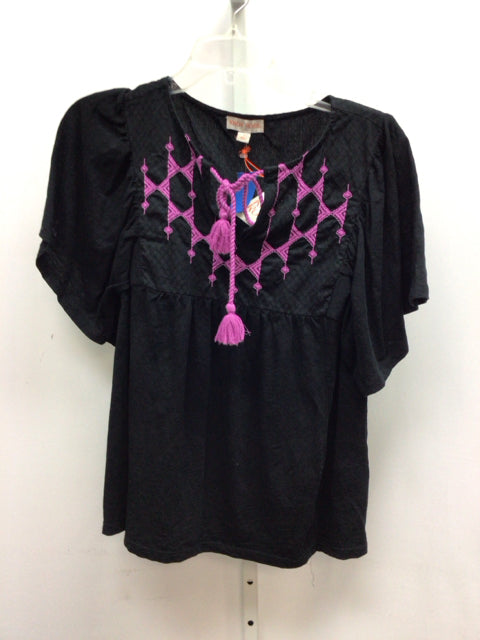 KNOX ROSE Size Small Black Short Sleeve Top