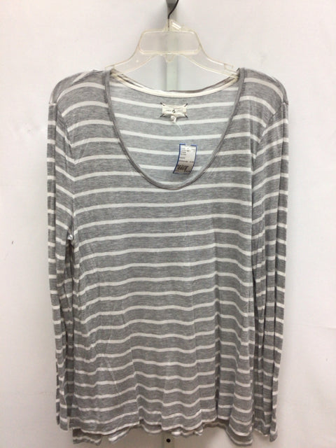 lou & grey Size XLarge Gray Stripe Long Sleeve Top