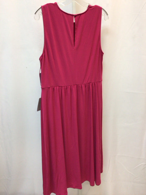 Size 1X London Times Hot Pink Sleeveless Dress