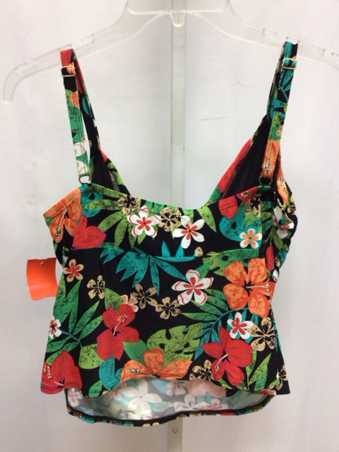 Coco Reef Black Floral Swimsuit Top Only
