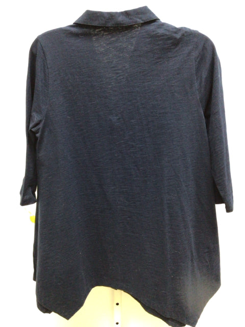 Soft Surroundings Size Small Navy 3/4 Sleeve Top
