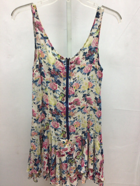 Size 4 Free People White Floral Sleeveless Dress