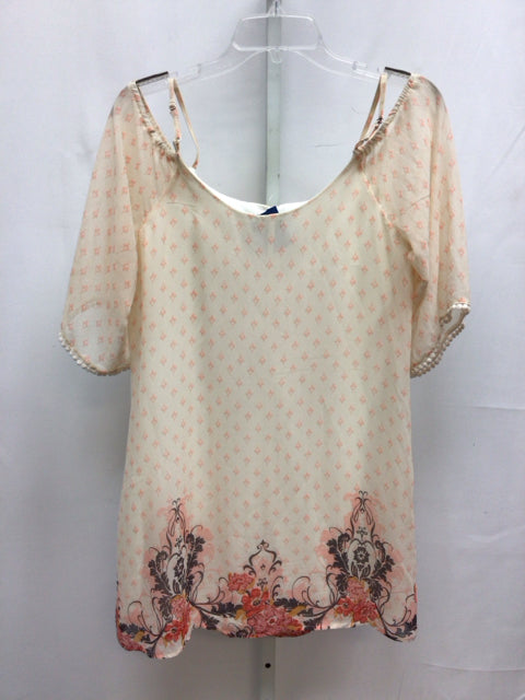 Size Small Lily Rose Cream/Pink Cold Shoulder Dress