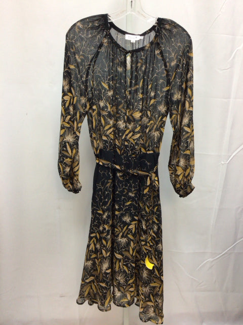 Molly Bracken Size XS Black Print Long Sleeve Dress