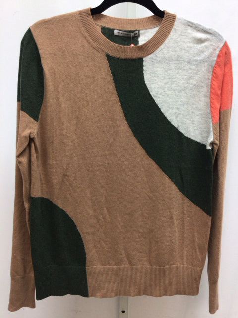 Staccato Size Medium Brown/Gray Long Sleeve Sweater