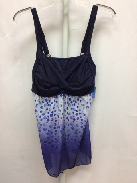 Size ox Blue/White Swimsuit Top Only