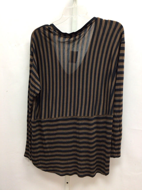 madewell Size Large Brown/Black Long Sleeve Top