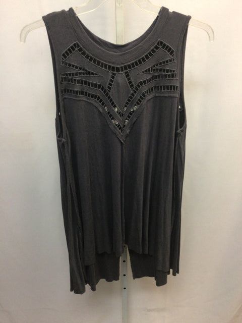 POL Size Large Charcoal Sleeveless Top