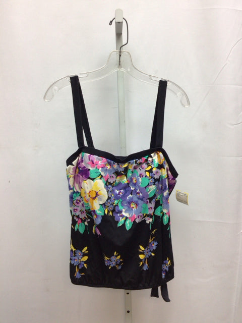 Size 16 Maxine Black Floral Swimsuit Top Only