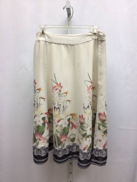 Size PM Soft Surroundings Cream Floral Skirt