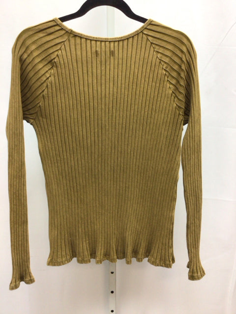 KNOX ROSE Size Large Brown Long Sleeve Top
