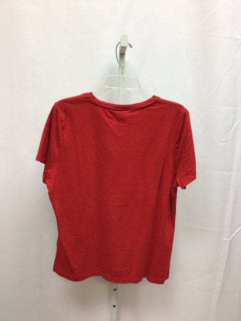 DKNY Size XL Red Short Sleeve Top