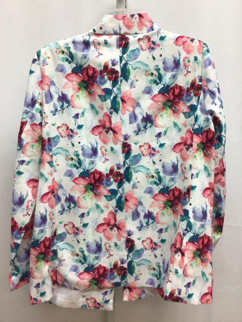Staccato Size Large White Floral Blazer