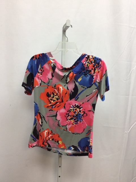 St. John Size Small Gray floral Designer Top