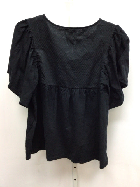 KNOX ROSE Size Medium Black Short Sleeve Top
