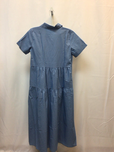 Size Large Blue Short Sleeve Dress