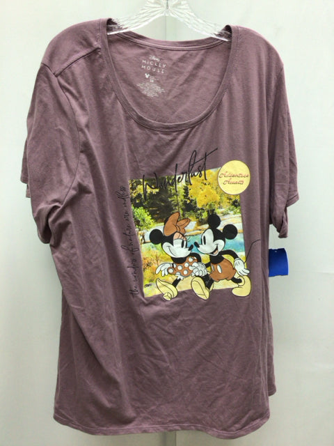 Disney Size 3X Purple Print Short Sleeve Top