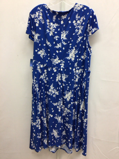 Size 18W Jessica Howard Blue/White Dress