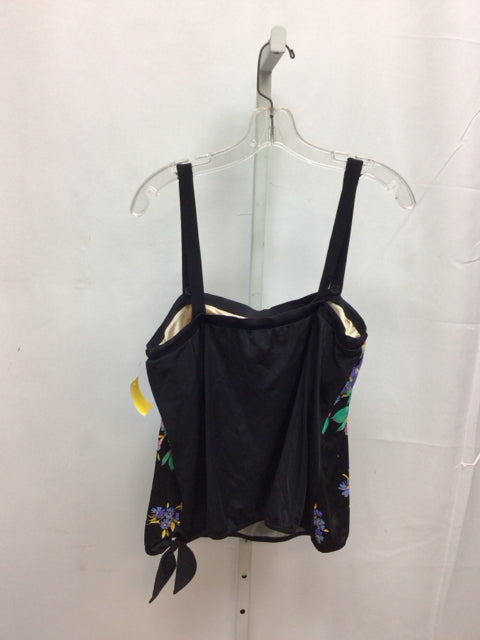 Size 16 Maxine Black Floral Swimsuit Top Only