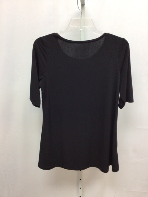 Susan Graver Size Medium Black Short Sleeve Tunic