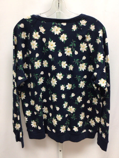 Draper James Size XLarge Navy Floral Sweatshirt