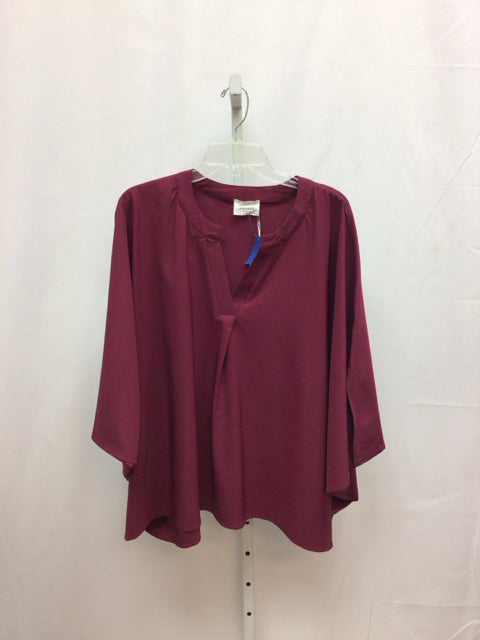 Andree Size Small Burgundy 3/4 Sleeve Top