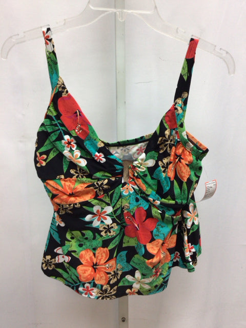 Coco Reef Black Floral Swimsuit Top Only
