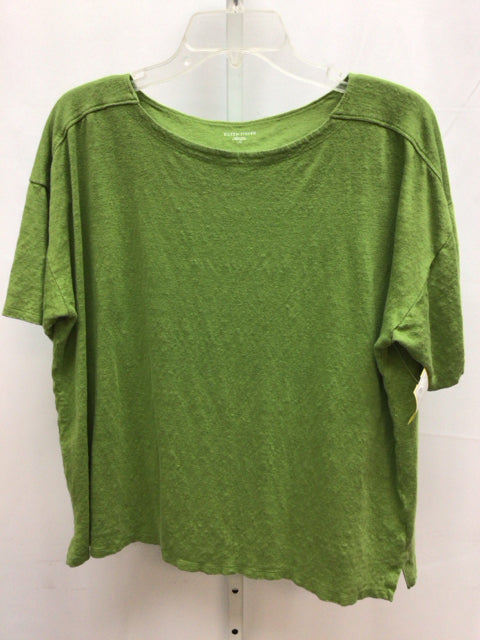 Eileen Fisher Size Large Green Short Sleeve Top