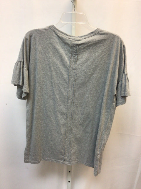 umgee Size Small Gray Print Short Sleeve Top