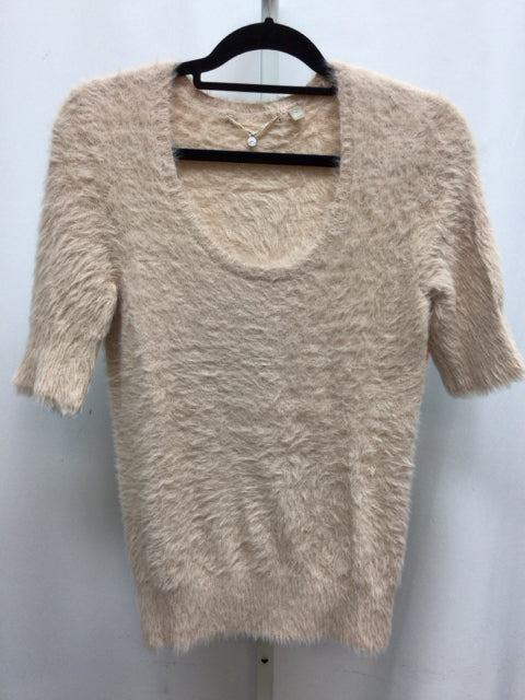 Knitted & knotted Size Medium Beige 3/4 Sleeve Sweater