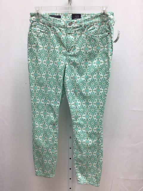 NYDJ Size 10 Green/White Pants